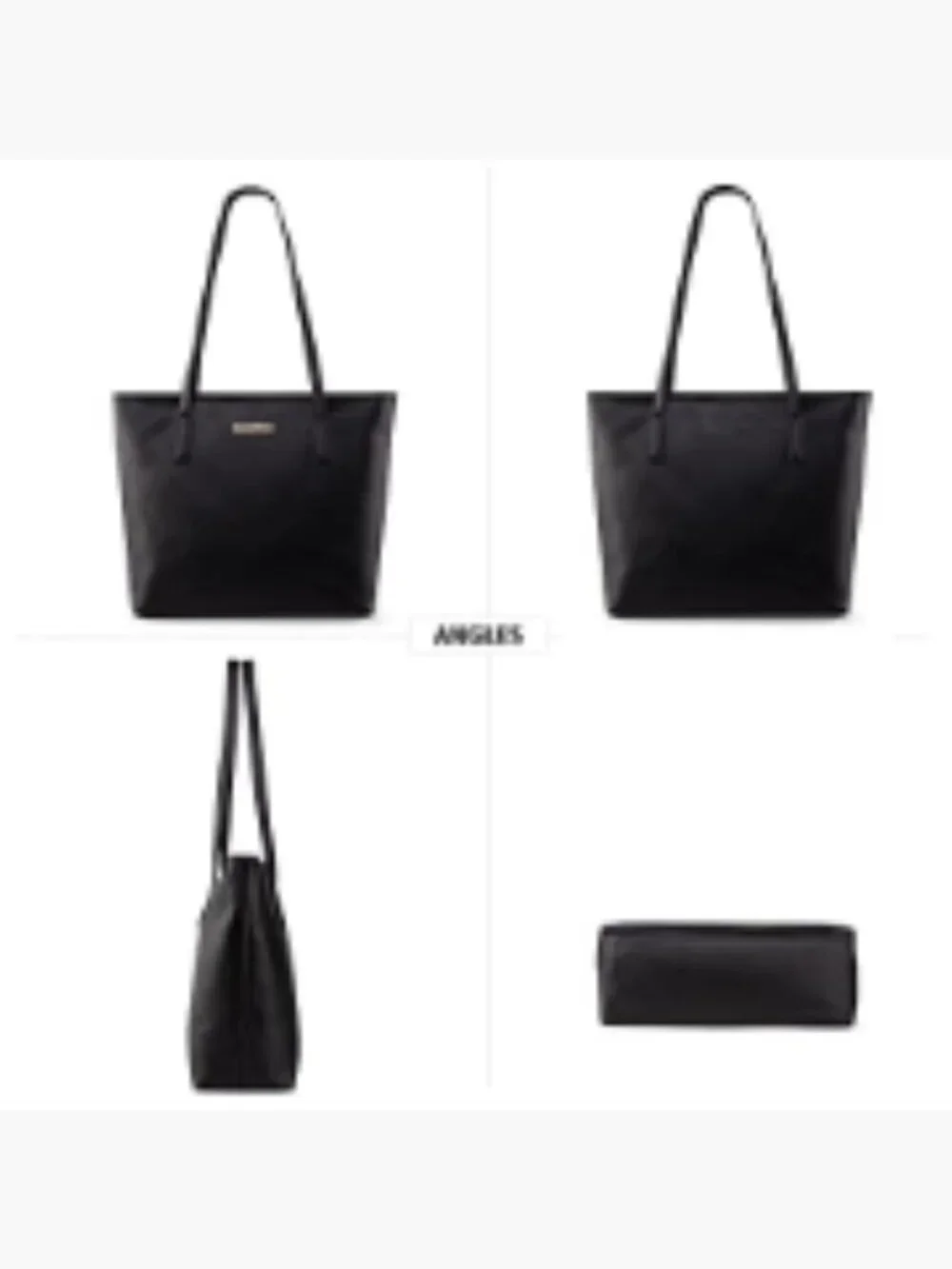 Large Vegan Leather Tote Bag with Detachable Pouch for Work and Travel